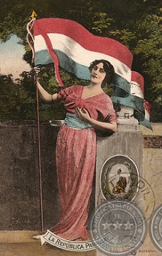 Cartão Postal paraguaio, 1916, disponível para consulta no Portal Guaraní