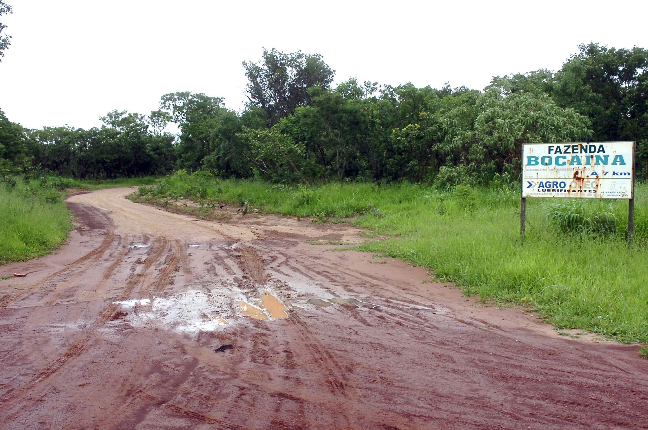 Estrada na Fazenda Bocaina, da família Mânica, onde a chacina ocorreu (Foto: José Cruz/ABr)