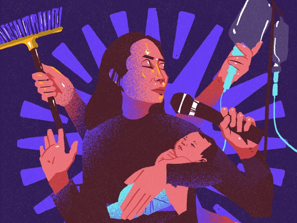 O sexto e último episódio do podcast No Labirinto conta a história de Lilian, babá de origem filipina vítima de trabalho escravo na casa de uma família da capital paulista (Ilustração: Kael Abello/Utopix)