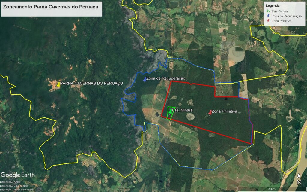 Documentos enviados pelo ICMBio ao MPF mostram que a Fazenda Minará, onde Arantes cria gado, está sobreposta a duas zonas da área de proteção ambiental localizadas no Parque Nacional Cavernas do Peruaçu. (Foto: reprodução/MPF)
