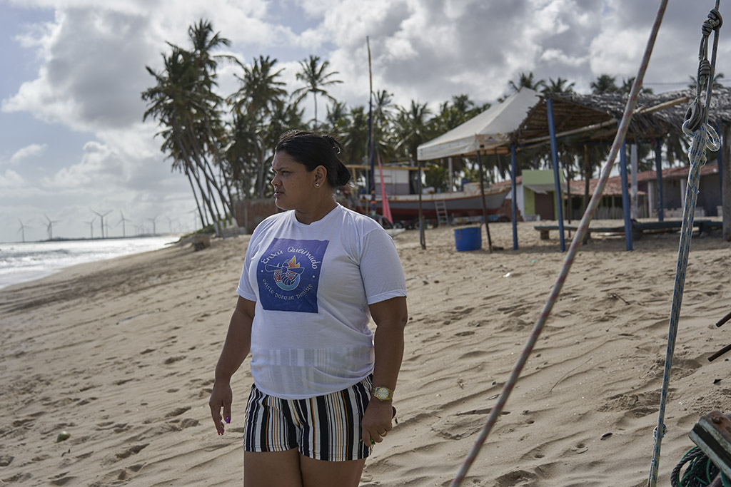 Maria Joelma Martins, presidente da colônia de pesca de Enxu Queimado, defende a preservação do modo de vida dos pescadores da região (Foto: Mariana Greif/Repórter Brasil)