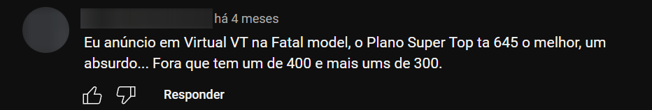 Usuários se queixam de valores de planos para impulsionamento de anúncios cobrados pela Fatal Model (Imagem: Reprodução / Redes Sociais)