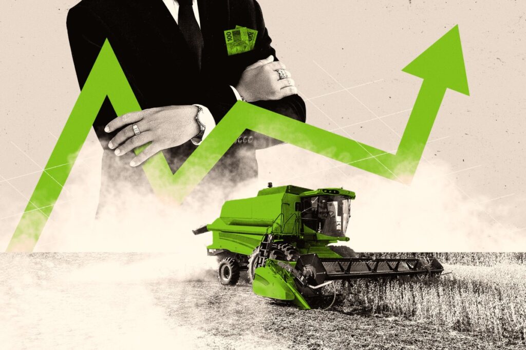 Certificado de Recebíveis do Agronegócio (CRAs) são títulos privados utilizados para financiar atividades do agronegócio negociados no mercado de valores (Ilustração: Rodrigo Bento/Repórter Brasil)