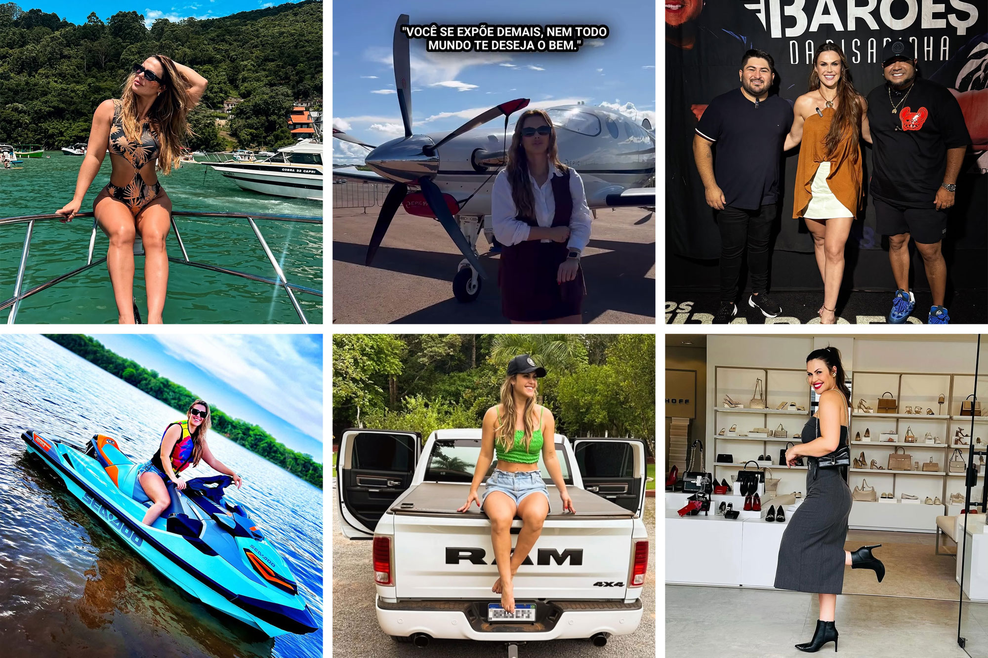 Em seu perfil de Instagram, a influenciador Michelle Zavodini compartilha imagens de uma vida luxuosa. Em dezembro de 2024, ela entrou no cadastro de beneficiários da reforma agrária do Incra (Imagem: Reprodução/Redes Sociais)