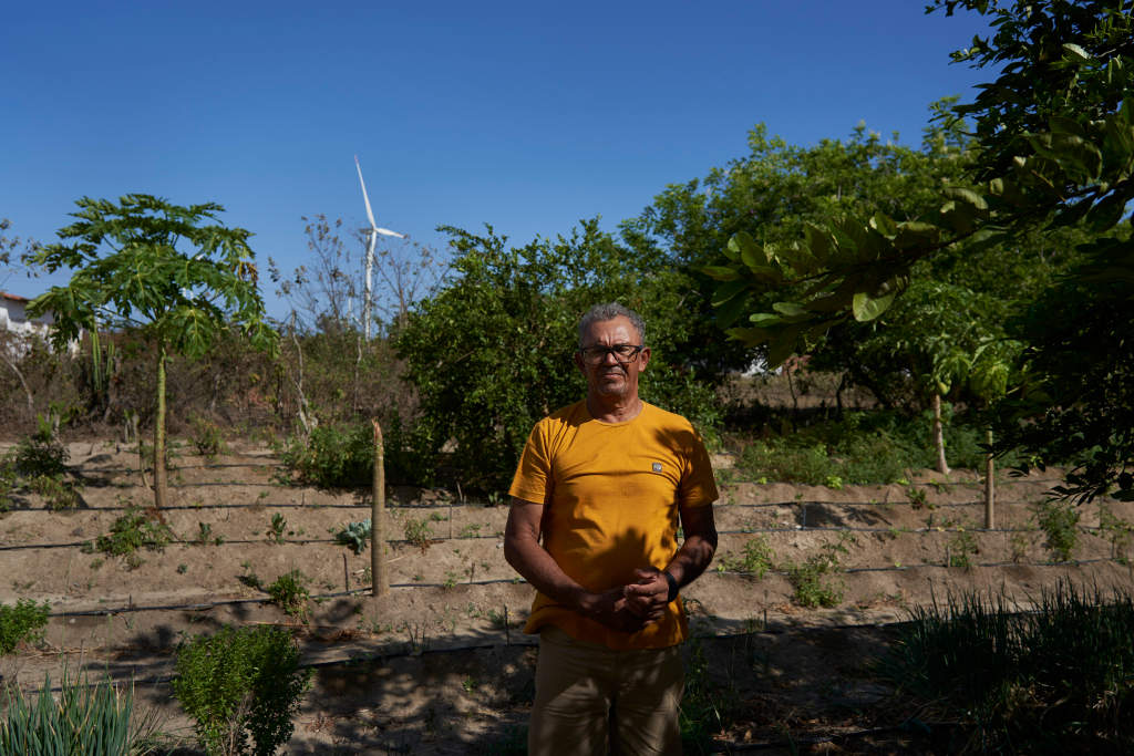 Assentamento em Morro dos Martins, Rio Grande do Norte, convive com o avanço de usinas eólicas sobre terras da reforma agrária (Foto: Mariana Greif/Repórter Brasil/2023)