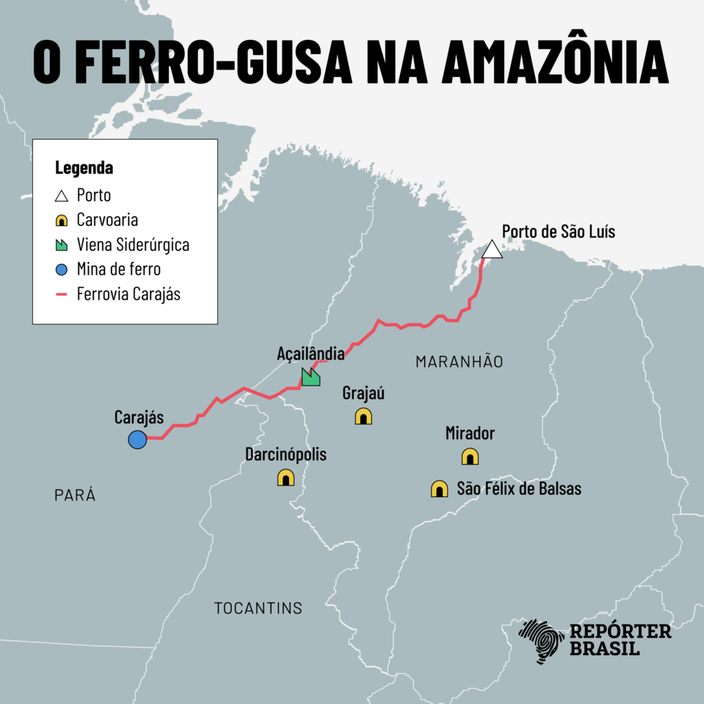 Mapa do Ferro-gusa na Amazônia