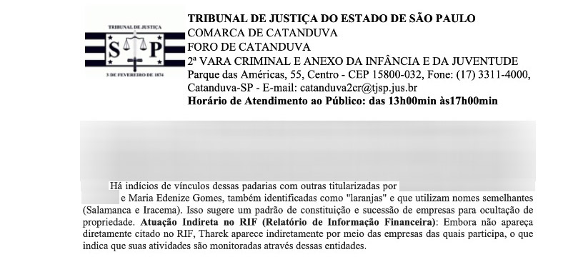 Apuração do Grupo de Atuação Especial de Combate ao Crime Organizado (Gaeco) aponta indícios de Maria Edenize Gomes seria "laranja" para ocultação de propriedade (Imagem: Reprodução)