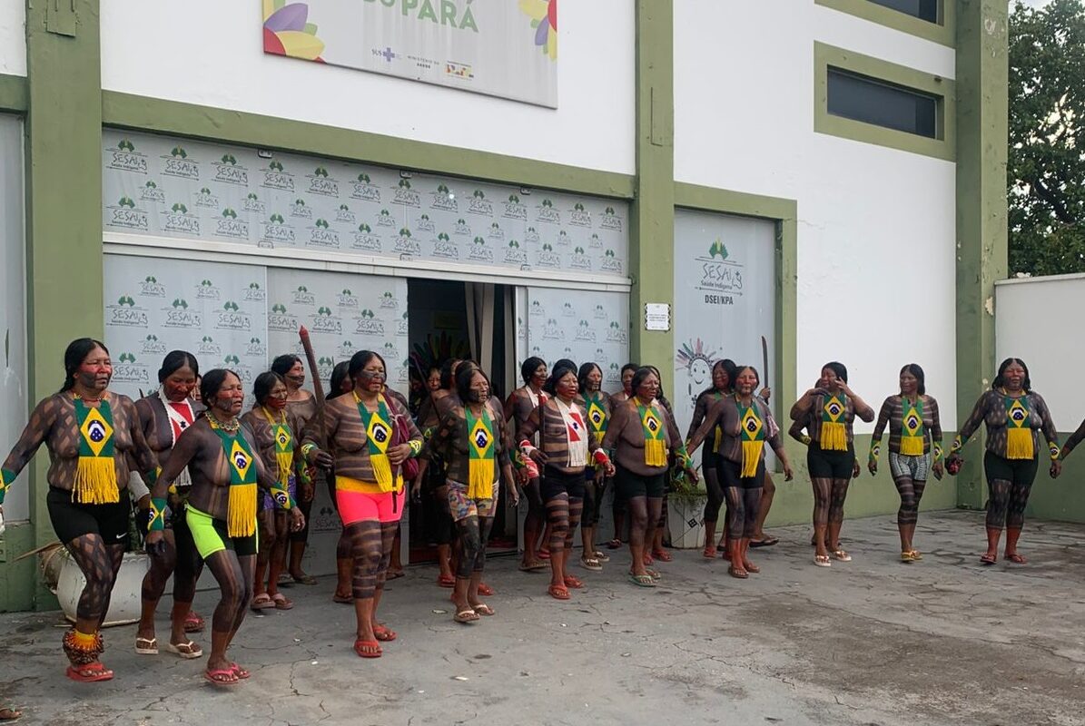 Mulheres Kayapó ocupam Distrito Sanitário Especial Indígena em Redenção, no Sul do Pará, contra nomeação de novo chefe do órgão (Foto: Arquivo Pessoal)
