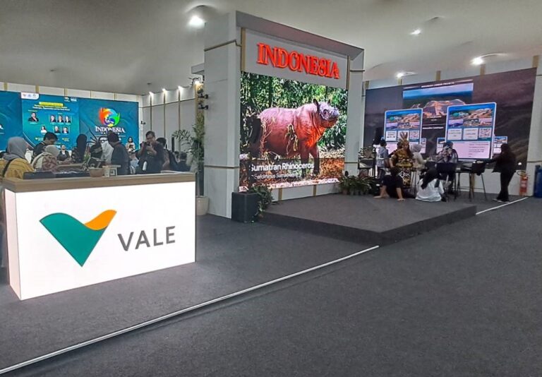 Logotipo da Vale no estande da Indonésia na COP30 (Foto: Daniel Camargos/Repórter Brasil)