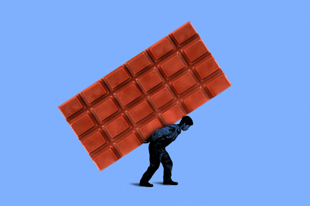 Decisão da Justiça em segunda instância afirmou que "indiretamente, visando maximizar lucros", a Barry Callebaut no Brasil "apropriou-se da força produtiva de trabalhadores infantis, além de labor em condições sub-humanas, análogas às de escravos” (Ilustração/Rodrigo Bento)