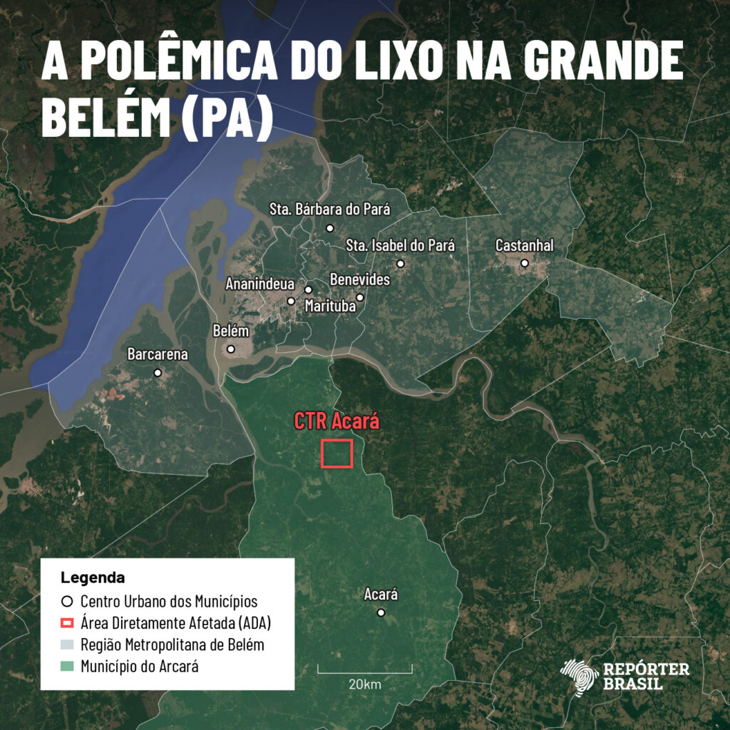 Mapa_Aterro_Ciclus_Belém (Arte: Rodrigo Bento/Repórter Brasil)