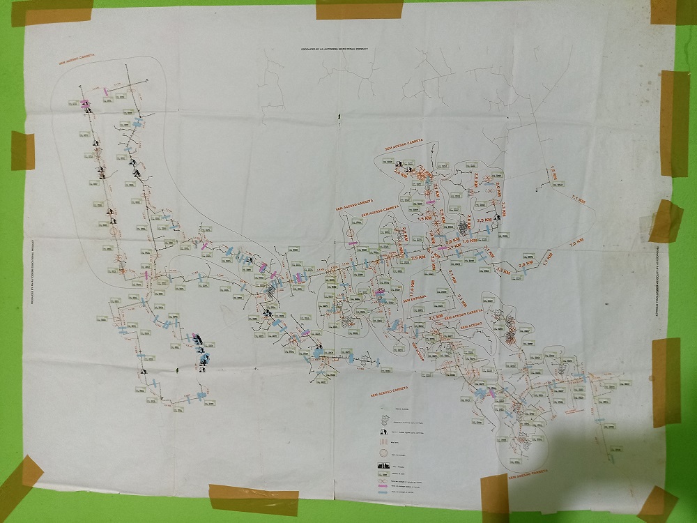 Mapa mostra a área original da antiga Fazenda Volkswagen, antes de ser desmembrada neste século (Foto: Matheus Faustino/Repórter Brasil)