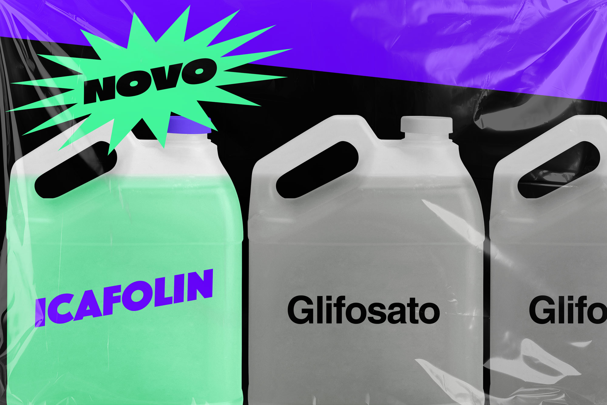 Bayer escolhe Brasil para estrear o icafolin-metil, herbicida projetado para complementar o glifosato, agrotóxico mais polêmico do mundo (Arte: Rodrigo Bento / Repórter Brasil)