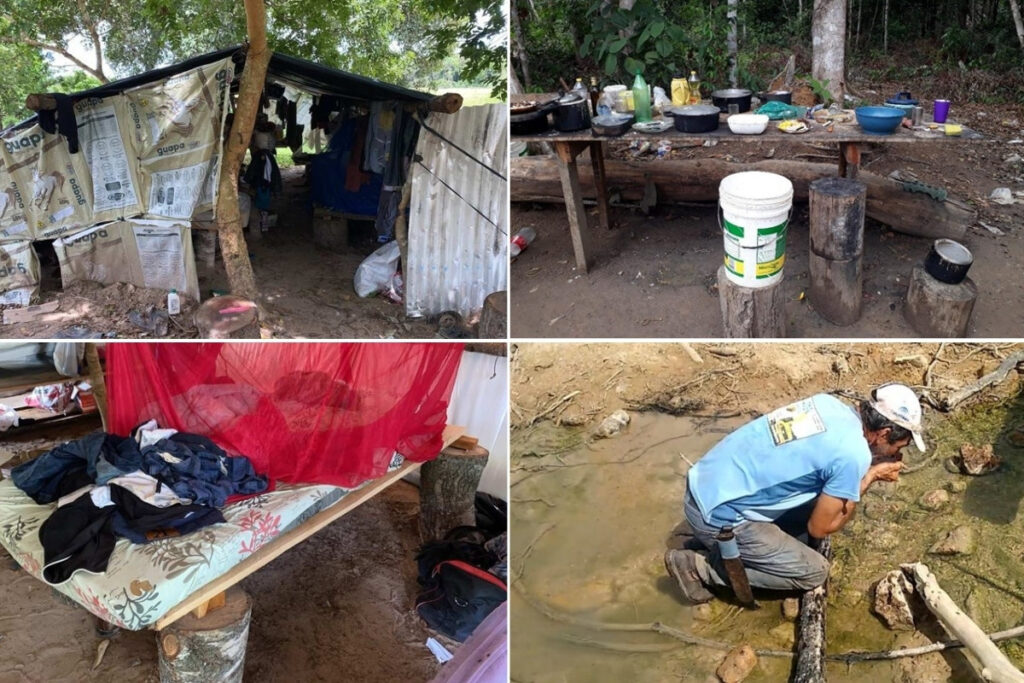Na maioria dos casos investigados pela Repórter Brasil, vítimas de trabalho escravo dormiam em barracas de lona no meio da mata e não tinham acesso à água potável (Foto: Divulgação/MTE)
