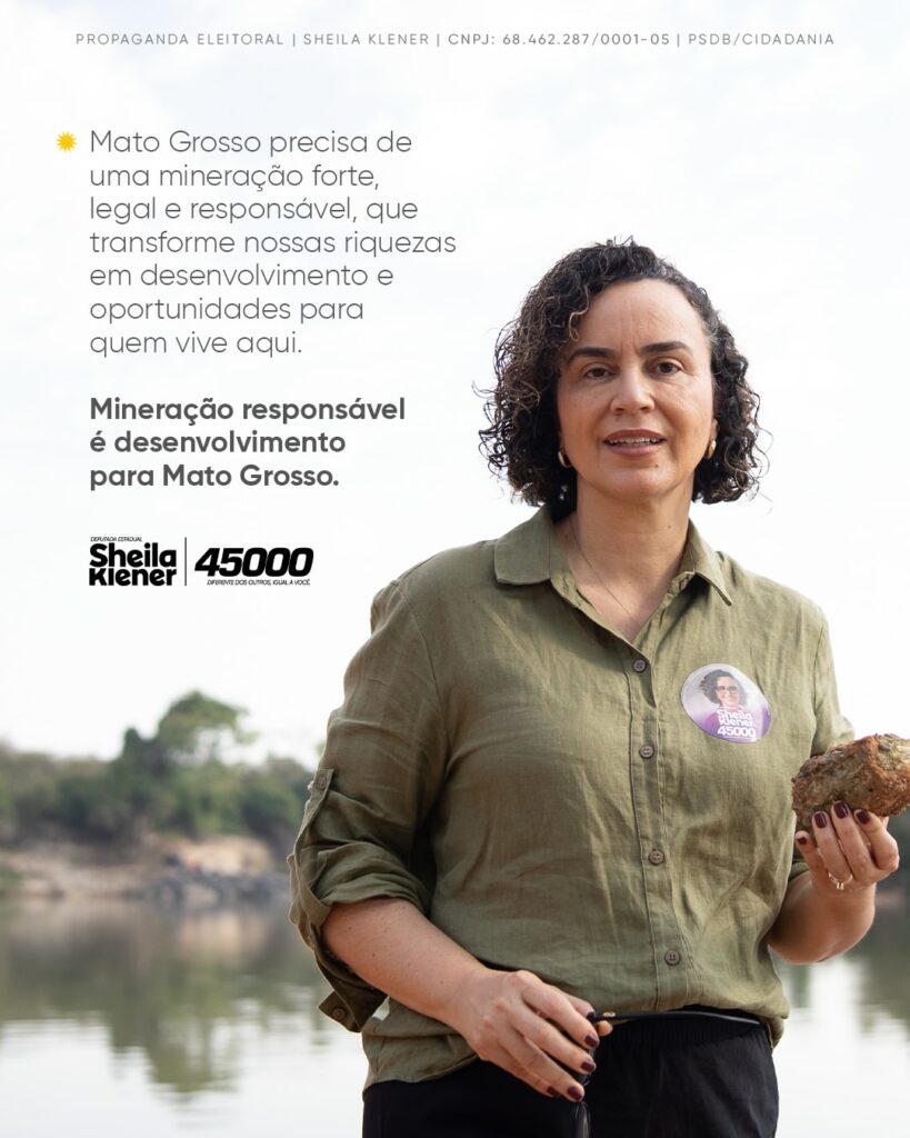 Em sua campanha a deputada estadual, Sheila Klener (PSDB) defende o setor da mineração (Foto: Reprodução/Redes Sociais)