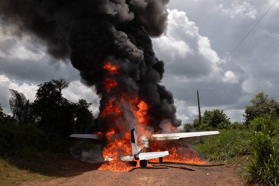 Desde 2024, 108 pistas de pouso e 64 aeronaves foram destruídas na TI Yanomami (Bruno Mancinelle/Casa de Governo)